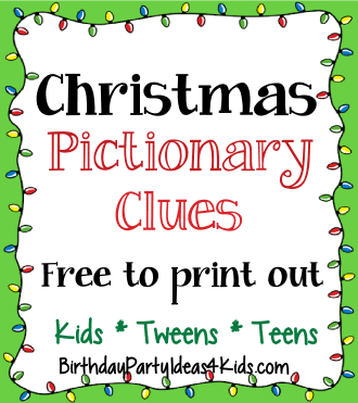 Christmas Pictionary Game | 50 Free Clues