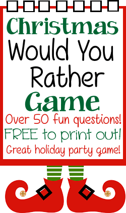 Christmas Would You Rather party game questions