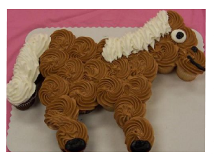 Horse made from cupcakes