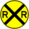Railroad crossing train sign for a train party