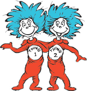 Thing 1 and Thing 2 with blue hair