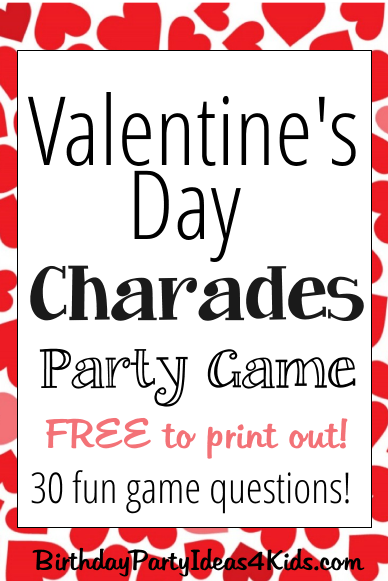 Valentine's Day Charades Party Game