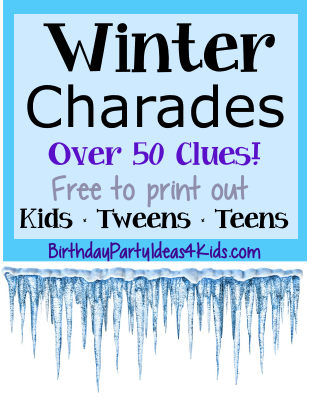 winter charades party game