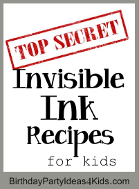 Invisible Ink Recipes