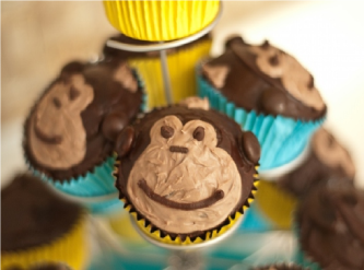 Monkey birthday cupcakes
