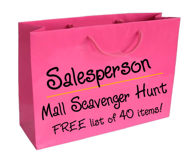 Salesperson Mall Scavenger hunt list
