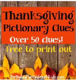 Thanksgiving Pictionary Game - FREE Printable